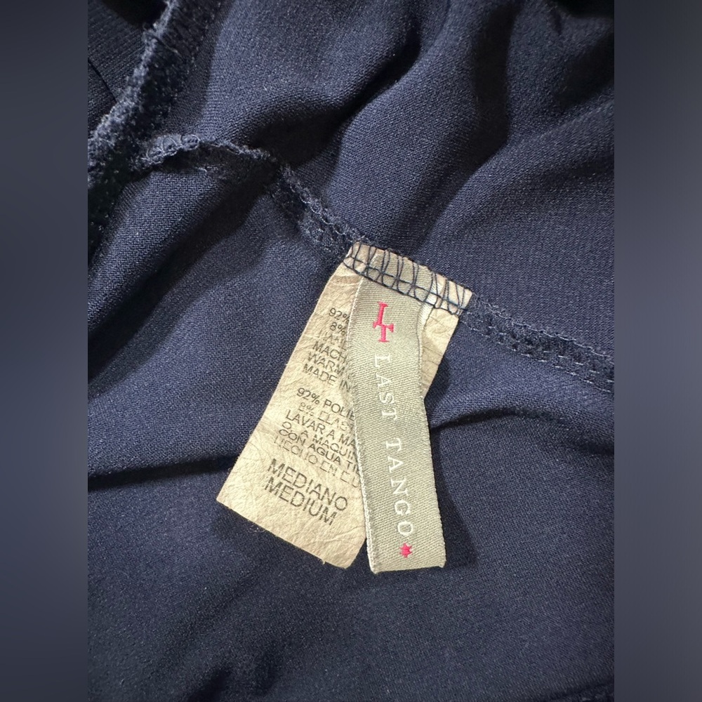LAST TANGO Asymmetrical Drape Blue Pant, Size Medium - Picture 7 of 7